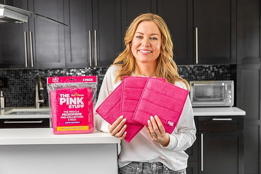 Stardrops The Pink Stuff Miracle Microfibre Pad Collection – Durable, Dual-Sided Scrubbing & Cleaning Pads for Tough Stains and Everyday Messes (9-Pack)