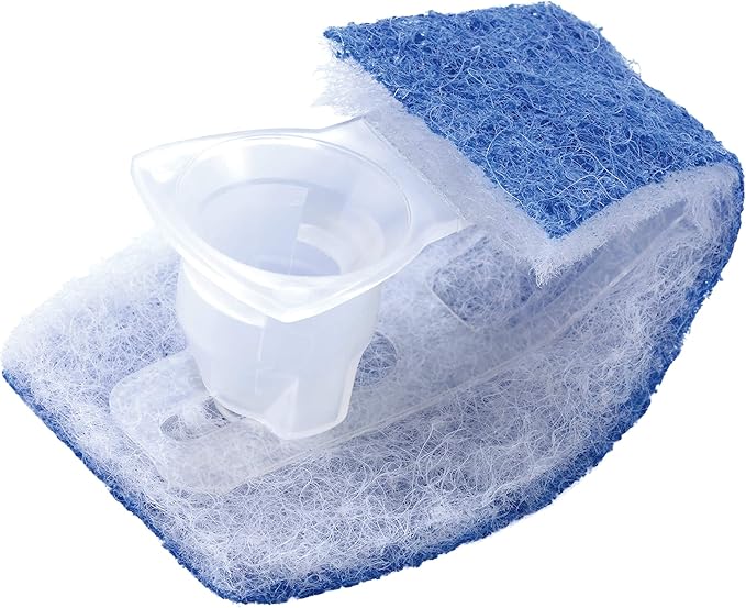 Scotch-Brite Disposable Toilet Scrubber Starter Kit, Disposable Refills with Built-In Bleach Alternative, Includes 1 Handle, Storage Caddy and 5 Refills