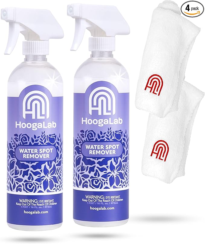 Water Spot Remover 16oz Hard Water Spot Glass Cleaner - Dissolves Mineral, Lime, Soap Scum Fast, Streak Free Finish | Shower Glass, Bathroom Mirror, Metal Faucet (2 pack)