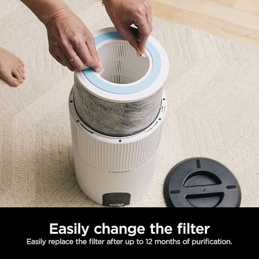 Shark Air Purifier Replacement Filter with Anti-Allergen HEPA, Advanced Odor Lock, Compatible with HP100 Series, White, HE1FKPET