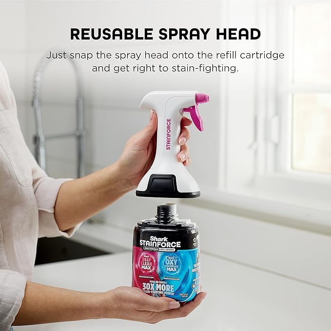 Shark StainForce Dual-Formula Refill Cartridge, Stain & Odor Remover for Shark StainForce Portable Stain Cleaner, for Carpet, Area Rug, Upholstery, Cars, 16.9oz, HXCM500