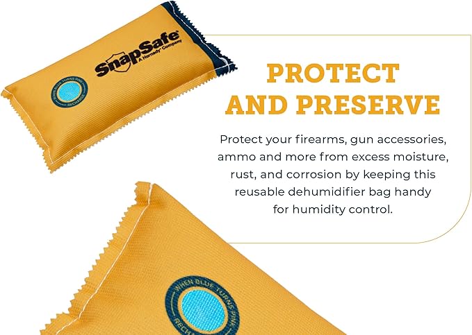 SnapSafe Reusable Dehumidifier Bag 450G, 75908 - Portable, Easy to Use Moisture Absorbers for Gun Safes & Cabinets - Prevent Moisture Damage for Gun Safe Accessories, Firearms in Your Gun Vault