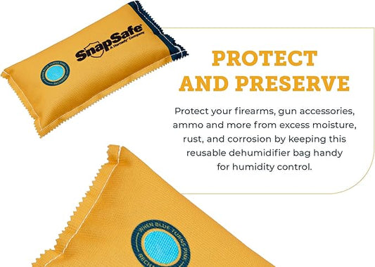 SnapSafe Reusable Dehumidifier Bag 450G, 75908 - Portable, Easy to Use Moisture Absorbers for Gun Safes & Cabinets - Prevent Moisture Damage for Gun Safe Accessories, Firearms in Your Gun Vault