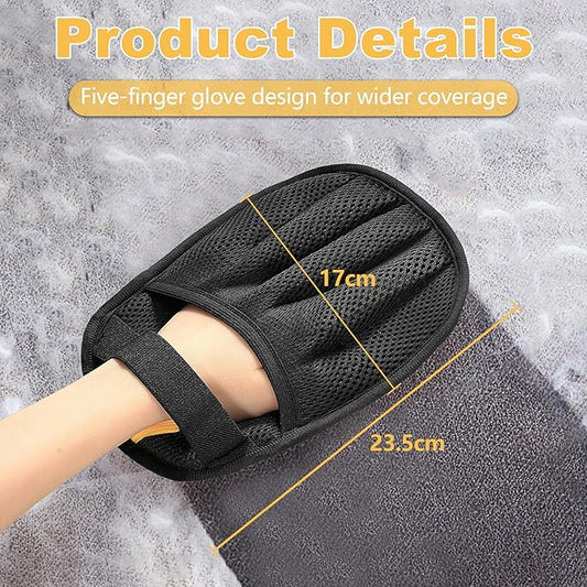 KUNAL 3 Pack Pet Hair Removal Glove,Electrostatic Pet Hair Removal Gloves,Five-Finger Grooming Tool,Reusable Fur Remover Glove for Pet Hair, Clothing, Couch, Furniture, Carpet, Car Seat