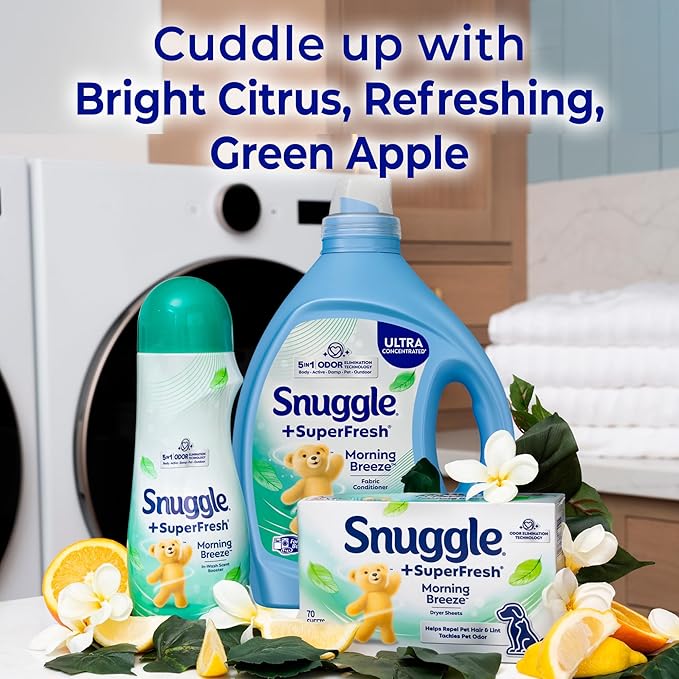 Snuggle Liquid Fabric Softener, SuperFresh Original, Eliminates Tough Odors, 2X Concentrated, 150 Loads