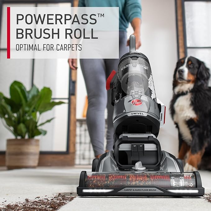 Hoover High Performance Swivel XL Vacuum Cleaner, Bagless Upright Vacuum, HEPA Media Filtration, MaxLife System, WindTunnel Technology, Corded Vacuum Cleaners for Home Use