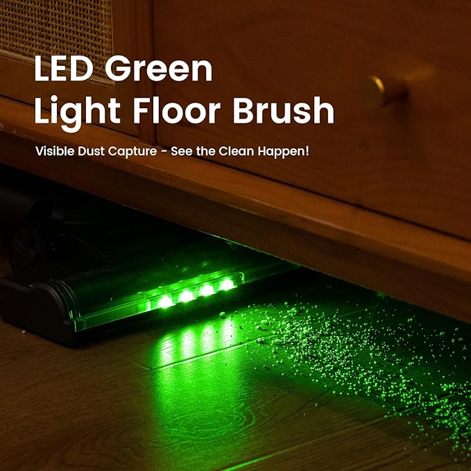 Cordless Vacuum Cleaner, 40KPA/500W/35Mins, Green LED Light, Lightweight Stick Vacuum Self-Standing, Vacuum Cleaners for Home Handheld Vacuum for Pet Hair, Carpet, and Hard Floors, U8