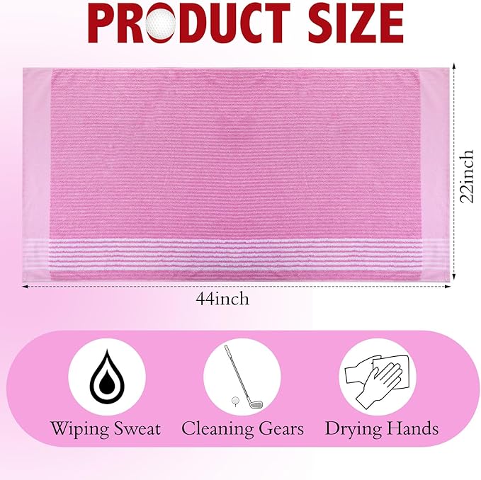 Buryeah Golf Towel 22 x 44 Inch Cotton Golf Caddy Towel Camping Large for Caddies Golfers Tour Players Club with Stripe