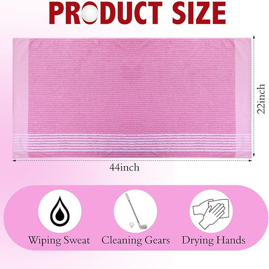 Buryeah Golf Towel 22 x 44 Inch Cotton Golf Caddy Towel Camping Large for Caddies Golfers Tour Players Club with Stripe