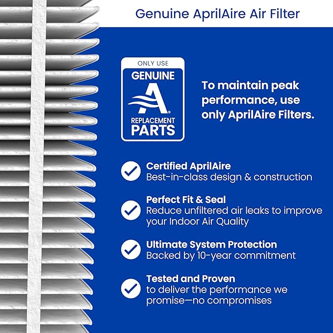 AprilAire 110 Replacement Filter for AprilAire Whole House Air Purifiers - MERV 11, Clean Air & Dust, 16x20x4 Air Filter (Pack of 1)