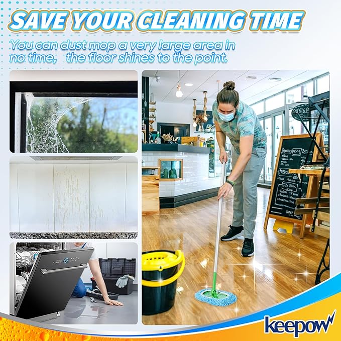 KEEPOW Wet Pads Refill for Swiffer Sweeper Mop and Sweep & Mop Deluxe - Dry Sweeping Cloths for Floor Mopping and Cleaning - Pet Heavy Duty Pads Refills, Upgraded Reusable (6 Pack)