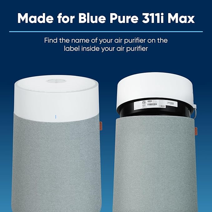 BLUEAIR Blue Pure 311i Max SmokeBlock Genuine Replacement Filter, Extra Carbon Captures 99.99% of Wildfire Smoke, fits Blue Pure 311i Max Air Purifier