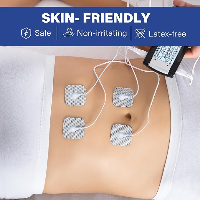 LotFancy TENS Unit Replacement Pads, 40 Pcs 2x2 Snap Electrodes Pads, Reusable Tens Pads for EMS Muscle Stimulator, Using 3.5mm Snap Connector