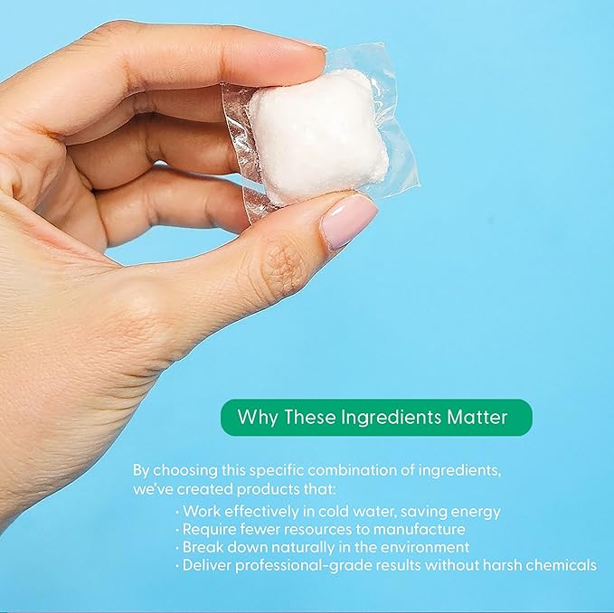 Natural Dishwasher Detergent Pods| Free and Clear (Unscented) Dish Tabs, Eco-Friendly Plant Based Enzymes | Leaves Dishes Sparkling, 60 Count