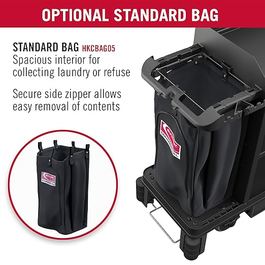 Suncast Commercial Standard Towel Bag with Durable Polyester Construction and Easy Access Zipper for HKC1000 and HKC2000 Housekeeping Carts, Made in The USA