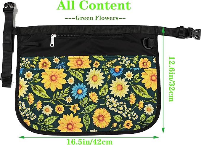 Small Size Cleaning Caddy Apron for Women with 5 Pockets, Professional Waterproof Cleaning Supplies for Housekeepers