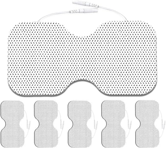 Tens Unit Electrode Pads 4x8" for Back Pain Relief Extra Large Butterfly Shaped EMS TENS Pads Compatible with TENS 7000, AUVON TENS, 2mm Pin Connector- 6 Pcs