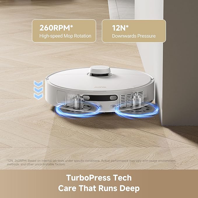 Mova P10 Pro Ultra Gen 2 Robot Vacuum and Mop, 26,000Pa Suaction, 212°F Hot Water Auto Mop Washing, 1-Hour Hot Air Drying, Extenable Mop, All-in-One Dock, Triple Anti-Tangle System for Home