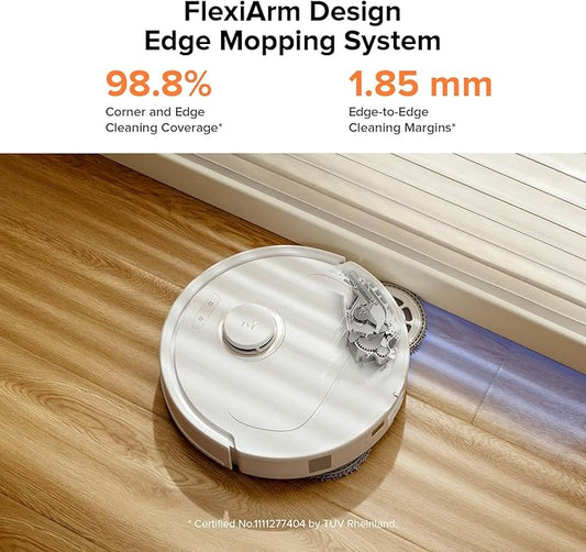roborock Qrevo Pro Robot Vacuum and Mop with FlexiArm Design Edge Mopping, Dynamic Hot Water Mop Washing and Auto Mop Drying, Intelligent Dirt Detection, 7,000 Pa Suction, Ideal for Carpets