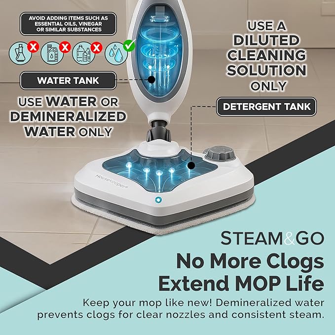 Steam & Go 10-in-1 Multi-Surface Steam Mop - Deep Clean with Heat