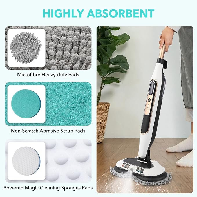 S7001 Upgraded Steam&Scrub Mop Pads Kit for Shrak,S8201 S8001 S7000 S7201 S7000AMZ S7005 S7020 S7001C All-in-One Hard Floor Steam Mop (2Green2White2Grey)