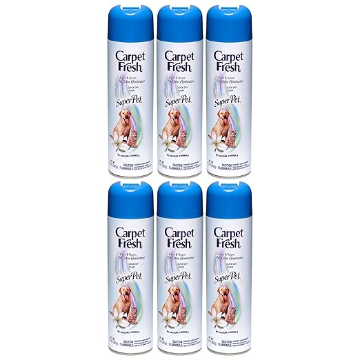 Carpet Fresh Super Pet Carpet and Room Pet Oder Eliminator, Animal Smell remover, No Vacuum Formula, 10.5 OZ [6-pack]