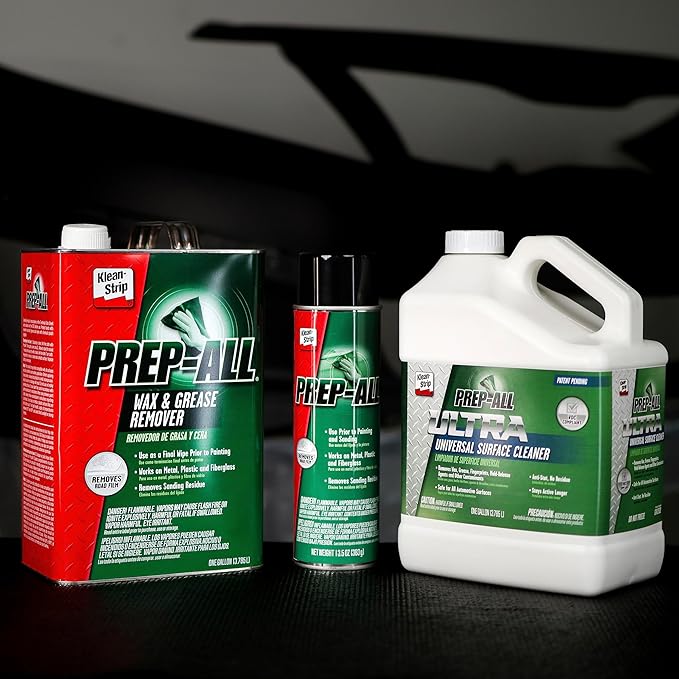 KLEAN-STRIP Prep-All Wax and Grease Remover, Fast-Acting Degreaser, Effective on Metal, Plastic, Fiberglass, Automotive DIY, 13.5 Ounce Aerosol