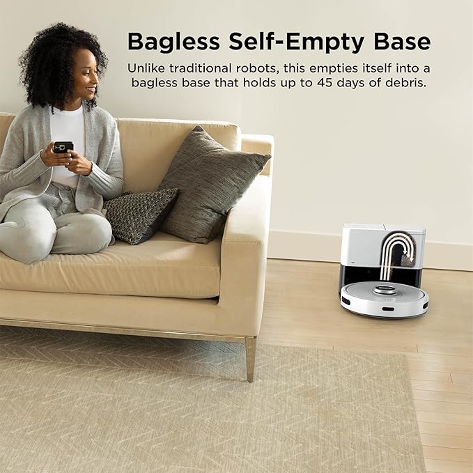 Shark AI Ultra Voice Control Robot Vacuum with Matrix Clean Navigation, Home Mapping, 60-Day Capacity, XL Self-Empty Base for Homes with Pets, Carpet & Hard Floors, Cool Grey