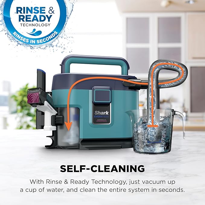 Shark EveryMess™ | Ultra-Powerful 3-in-1 Wet Vac, Dry Vac, & Stain Eliminator | StainForce Technology, Perfect for Homes, Pets, and Cars | 3 Accessories and Cleaning Solution | Blue | VX102BRN