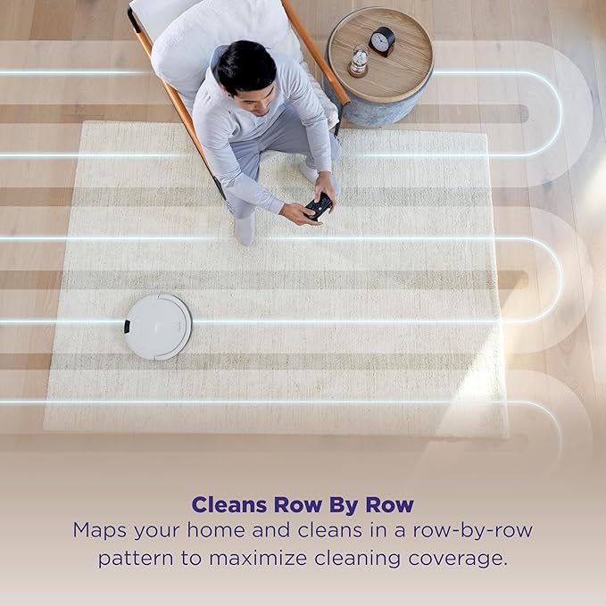 Shark Navigator Robot Vacuum with SmartPath Navigation and Self-Cleaning Brushroll, Powerful Suction, for Carpets & Hard Floors, White, AV2120