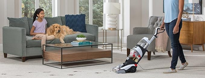 Hoover FH54020 Dual Spin Pet Carpet Cleaner Machine, Upright Deep Cleaning Shampooer, Dual Brush Roll System, Lightweight Carpet Washer for Home