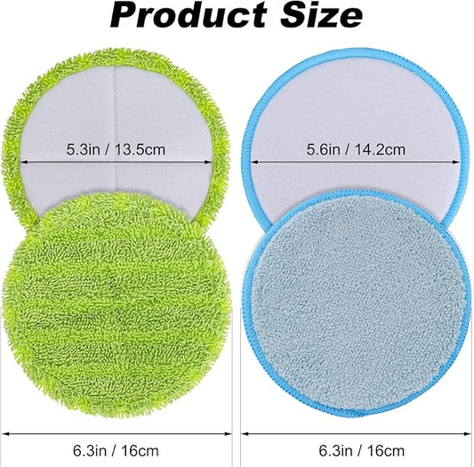 Electric Mop Pads, 6.3inch Floor Cleaning Round Spin Mop Pads for Electric Mop, 6.3inch Round Electric Mop Pads(6 Pack)