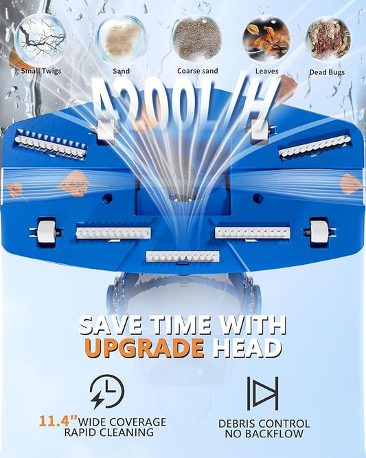 2026new Cordless Pool Vacuum for Above Pools, Rechargeable Handheld Hot Tub SPA Vacuum,18 GPM Powerful Suction, IPX8, Ideal for Inflatable, Pools up to 88", 60-min Spot Cleaning Sand and Debris
