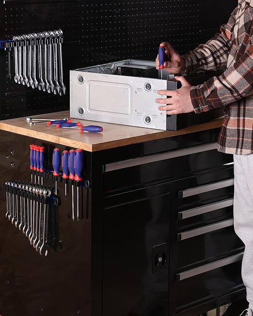 WORKPRO 3-Pack Magnetic Screwdriver Organizer and Wrench Organizer Set, Aluminum Rail Magnetic Tool Organizers, Tool Holder, Tool Box Organizers, 36-Slot Screwdriver & Wrench Holder (Tools Excluded)
