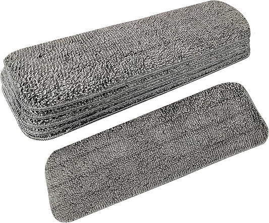 6 Pack Microfiber Spray Mop Replacement Heads for Wet Dry Mops, Premium Floor Cleaning Pads, Reusable Replacement Refills Compatible with Bona Floor Care System - Dark Gray