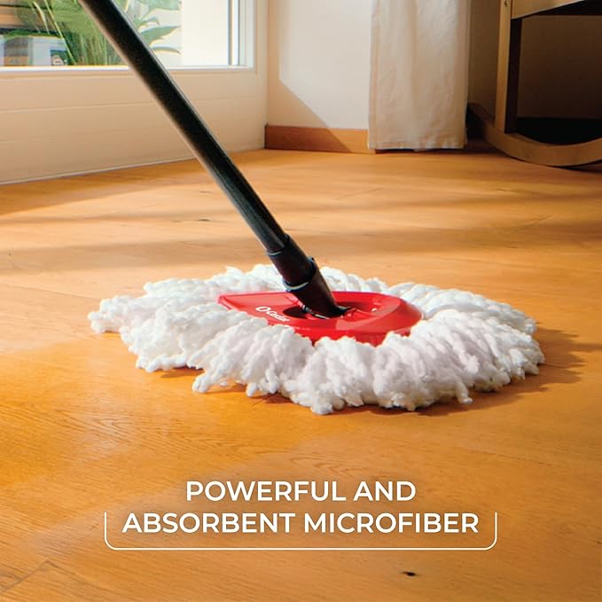 O-Cedar Easywring Microfiber Spin Mop & Bucket Floor Cleaning System with 3 Extra Refills