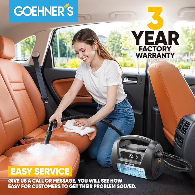 𝐔𝐩𝐠𝐫𝐚𝐝𝐞𝐝 Handheld Steam Cleaner for Home, 230°F/3.5Bar High Pressure Hand held Steam Cleaner for Car Detailing with 13ft Cord, 30s Heats Portable Steamer for Cleaning Grout Tile Bathroom Wall