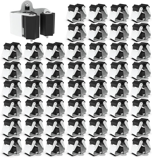 3-H Broom Hanger,Mop Holder Wall Mount 50 Pack, Broom Holder Wall Mount for Hanging and Organizing Shovel,Rake,Brush,Yard Tools in Kitchen,Laundry Room,Bathroom,House(Black)