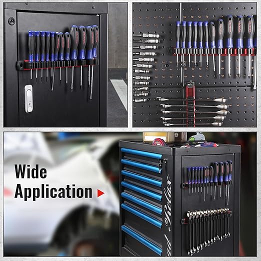 WORKPRO Magnetic Screwdriver Organizer and Wrench Organizer, Aluminum Rail Magnetic Tool Organizer, Tool Holder, Toolbox Organization, 36-Slot Screwdriver and Wrench Holder (Tools not Included)