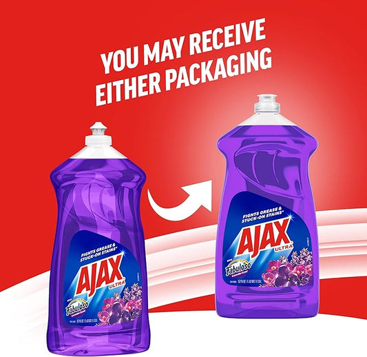 Ajax Ultra Liquid Dish Soap With Fabuloso, Lavender Scent, 52 Oz