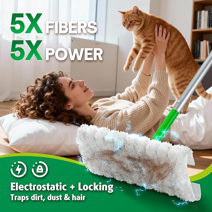 AIR U+ Dry Mop Pads for Swiffer Sweep and Mop, Heavy Duty Pet Dry Sweeper Refills, Sweeping Cloths for Cleaning Hardwood Floor Dust and Hair, Disposable, Unscented, 30 Count
