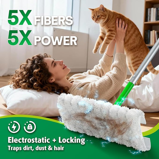 AIR U+ Dry Mop Pads for Swiffer Sweep and Mop, Heavy Duty Pet Dry Sweeper Refills, Sweeping Cloths for Cleaning Hardwood Floor Dust and Hair, Disposable, Unscented, 30 Count