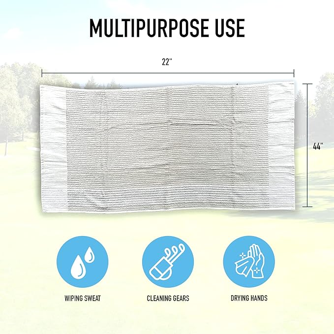 Caddy Golf Towel - Extra-Large 22” X 44” Caddie Towel Used by Tour Professionals, Premium Soft Cotton, Superior Absorption Caddy Towel | 5 Stylish Colors