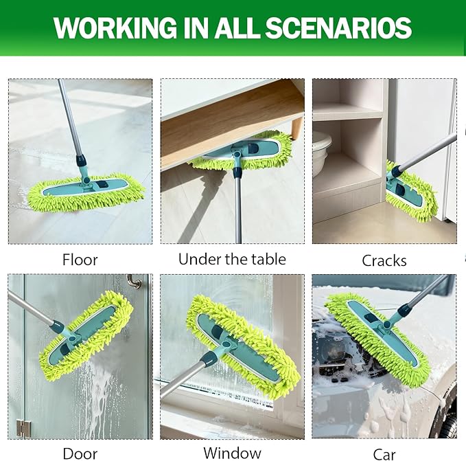4PCS 14''~16'' Microfiber Dust Mop Pads Compatible with Leifheit 55210,Reusable Mop Refills,Replacent Wet Mopping Pad & Washable Dry Sweeping Cloths for Hardwood Floor/Tile/Marble Cleaning