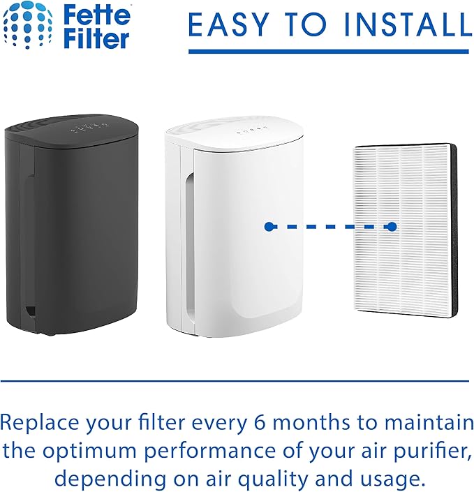 Fette Filter - 2 Premium True HEPA Filters Compatible with 3M F2 / A2 Air Purifier Filter for Models #'s FAP-C02WA-G2,FAP-C03BA-G2, FAP-T03BA-G2, FAP-C02-F2, FAP-SCO2N, FAP-T03-F2 13"x8.2" - Pack of 2