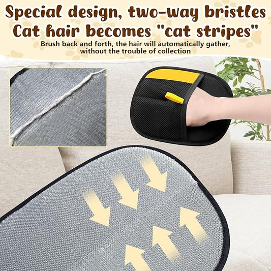 Magic Brush Pet Hair, Newly Upgraded Reusable Electrostatic Pet Hair Remover Glove, Cat & Dog Hair Remover for Couch Furniture, Carpet, Curtain, 2Pcs