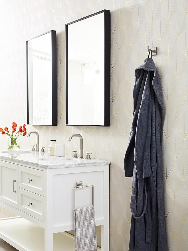 Amerock BH36072G10 | Brushed Nickel Towel Ring | 7-1/16 in (179 mm) Length Towel Holder | Appoint | Hand Towel Holder for Bathroom Wall | Small Kitchen Towel Holder | Bath Accessories