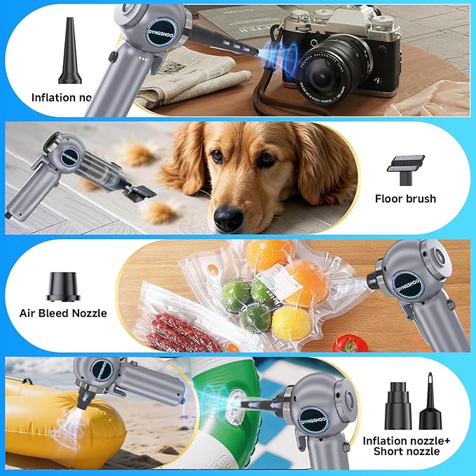 Handheld Car Vacuum Portable Cordless（Equipped with a one-touch window breaker and seatbelt cutter)25000Pa High-Power Suction Hand held Vacuum Cleaner & Air Duster for Car Cleaning, Home, Pet Hair