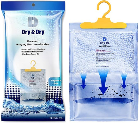 Dry & Dry 5 Pack[14 OZ] Premium Moisture Absorbers for Home, Basement & Bedroom - Small Dehumidifiers