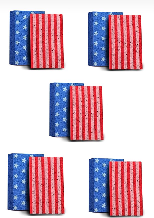 Multi-Purpose Sponges for Cleaning - USA Sponge 10 Pack, Large Sponges for Car Washing, Tile & Grout, Bulk Pack Sponge